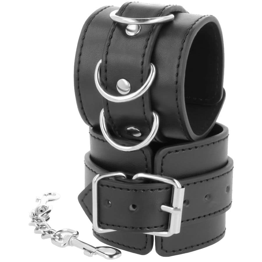 DARKNESS - MENOTTES DE CHEVILLE AJUSTABLES EN CUIR NOIR – Image 3