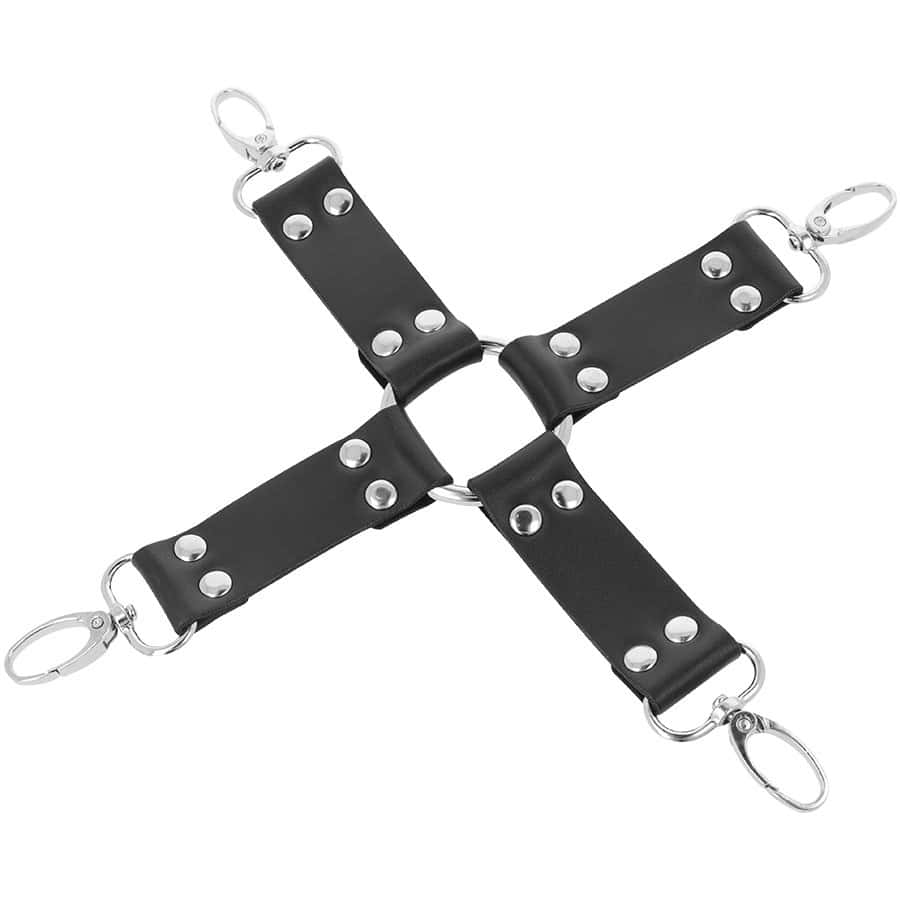 DARKNESS - MENOTTES EN CUIR POUR PIEDS ET MAINS NOIR – Image 4