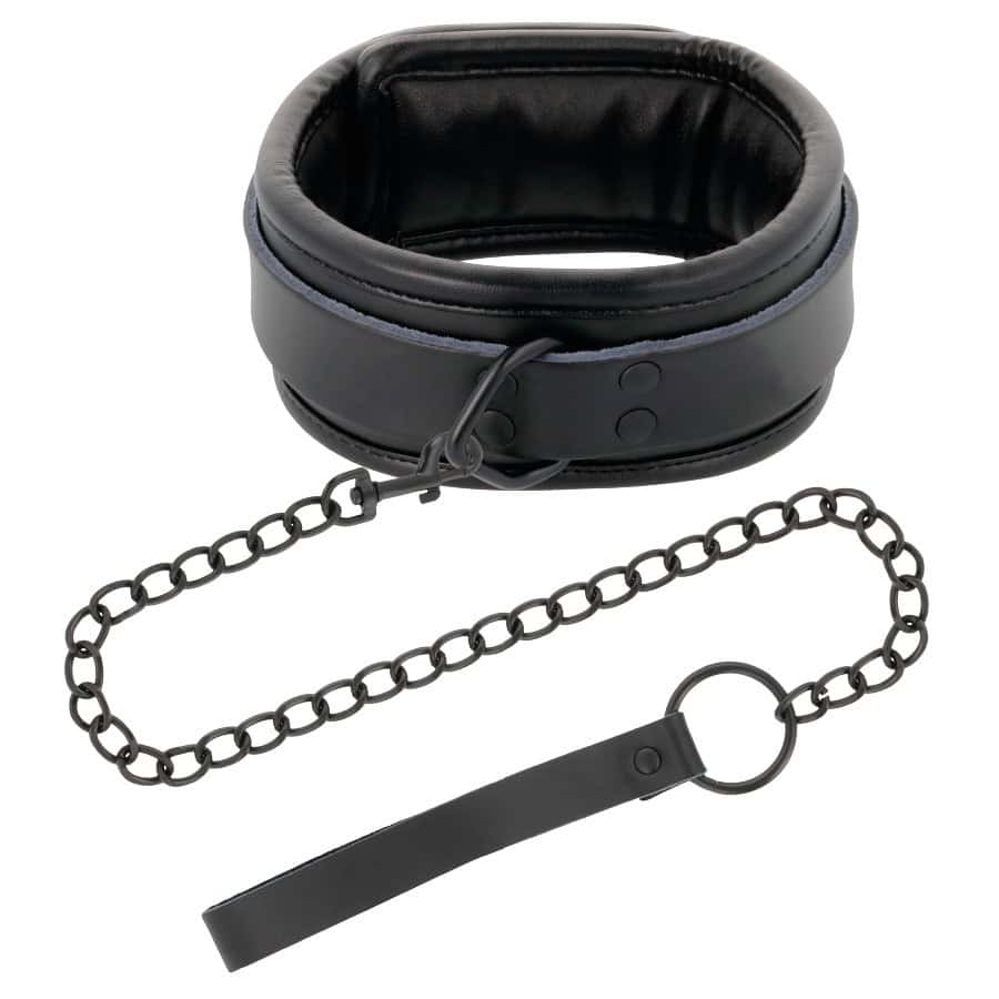 DARKNESS - MENOTTES ET COLLIER EN CUIR NOIR – Image 4
