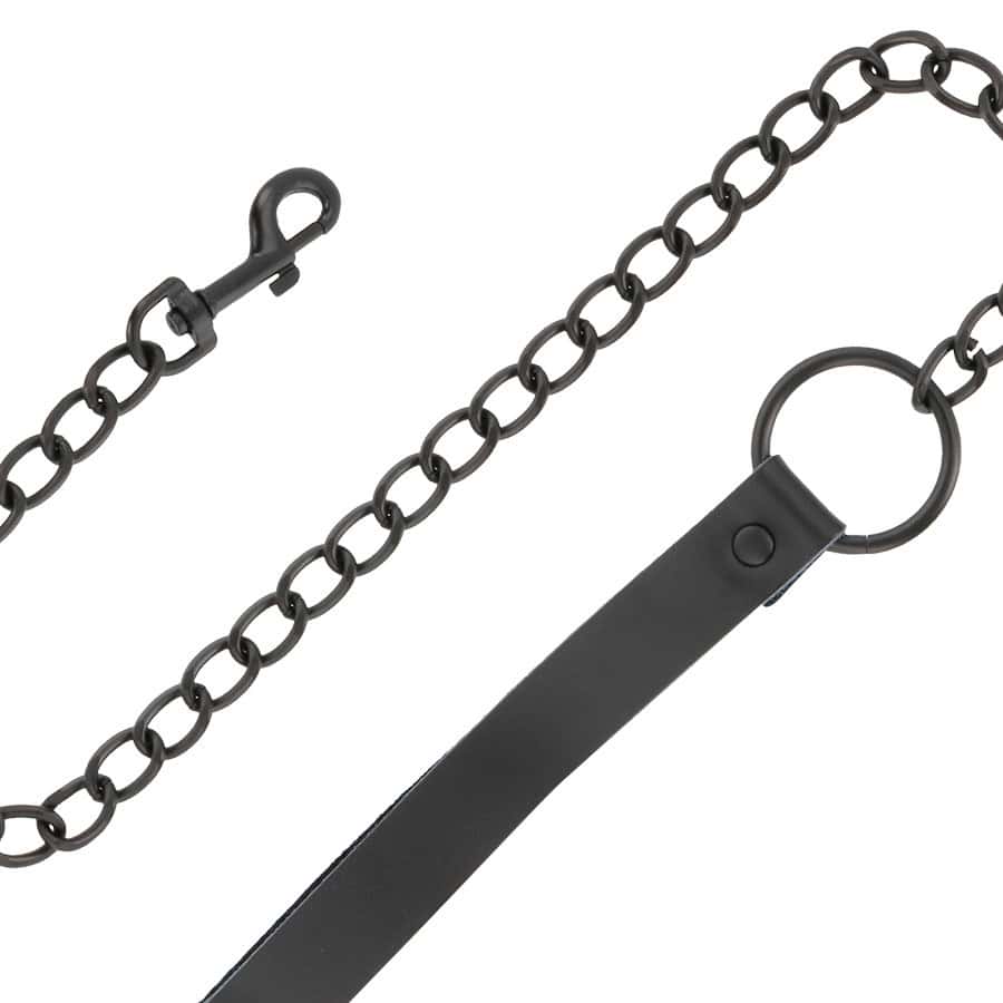 DARKNESS - MENOTTES ET COLLIER EN CUIR NOIR – Image 5