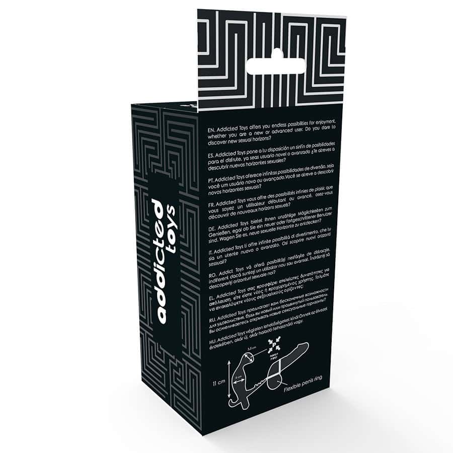 ADDICTED TOYS - PLUG ANAL AVEC DOUBLE ANNEAU PÉNIS ET TESTICULES NOIR – Image 5