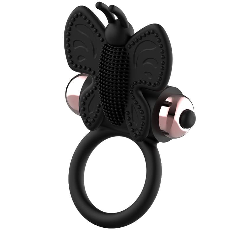 COQUETTE CHIC DESIRE - COCKRING PAPILLON AVEC VIBRATEUR NOIR/ OR – Image 5