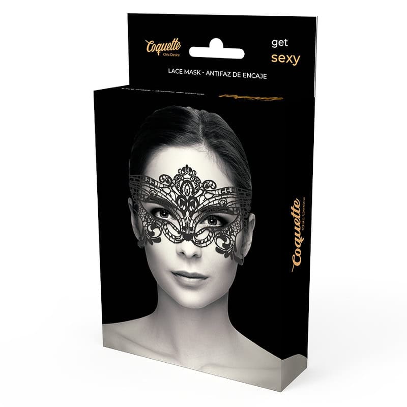 COQUETTE CHIC DESIRE - MASQUE LARGE EN DENTELLE NOIRE – Image 3