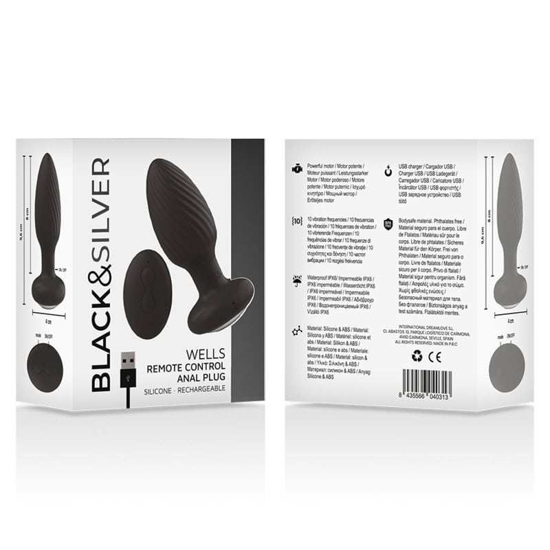 BLACKSILVER - TÉLÉCOMMANDE DU ROTATEUR ANAL EN SILICONE WELLS PLUG – Image 5
