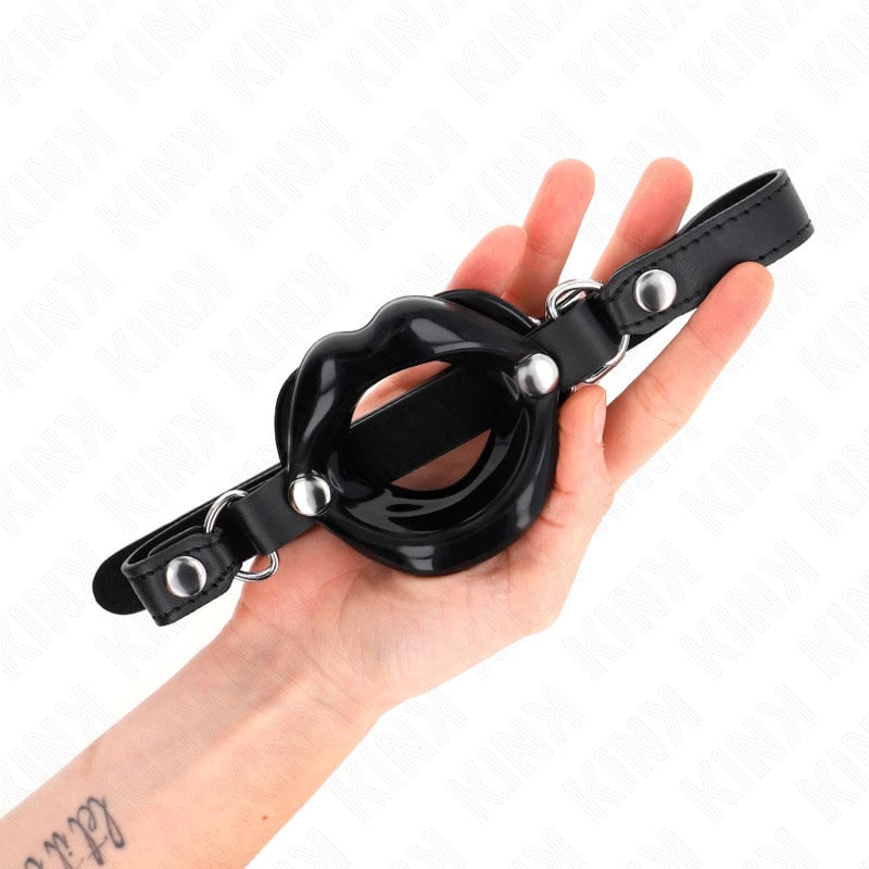 KINK - BÂTON LIP 8 CM AVEC SANGLE EN CUIR NOIR 63 x 2 CM AJUSTABLE 39-58 CM – Image 2