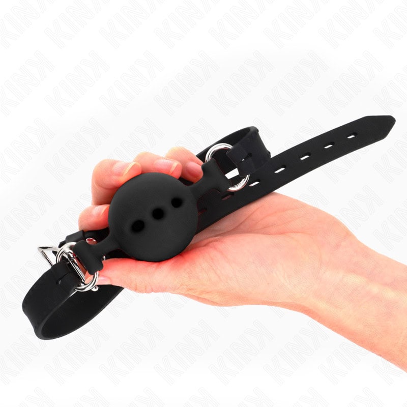 KINK - BÂTON ENTIEREMENT SILICONE 55 x 2 CM AVEC BOULE DE 5 CM TAILLE L NOIR AJUSTABLE 35-51 CM – Image 3