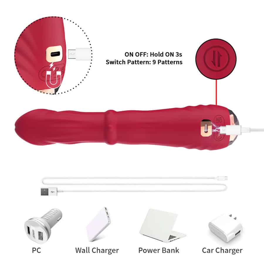 ARMONY - DILDO VIBRATEUR POINT A THERMO-RÉGLABLE ROUGE – Image 5