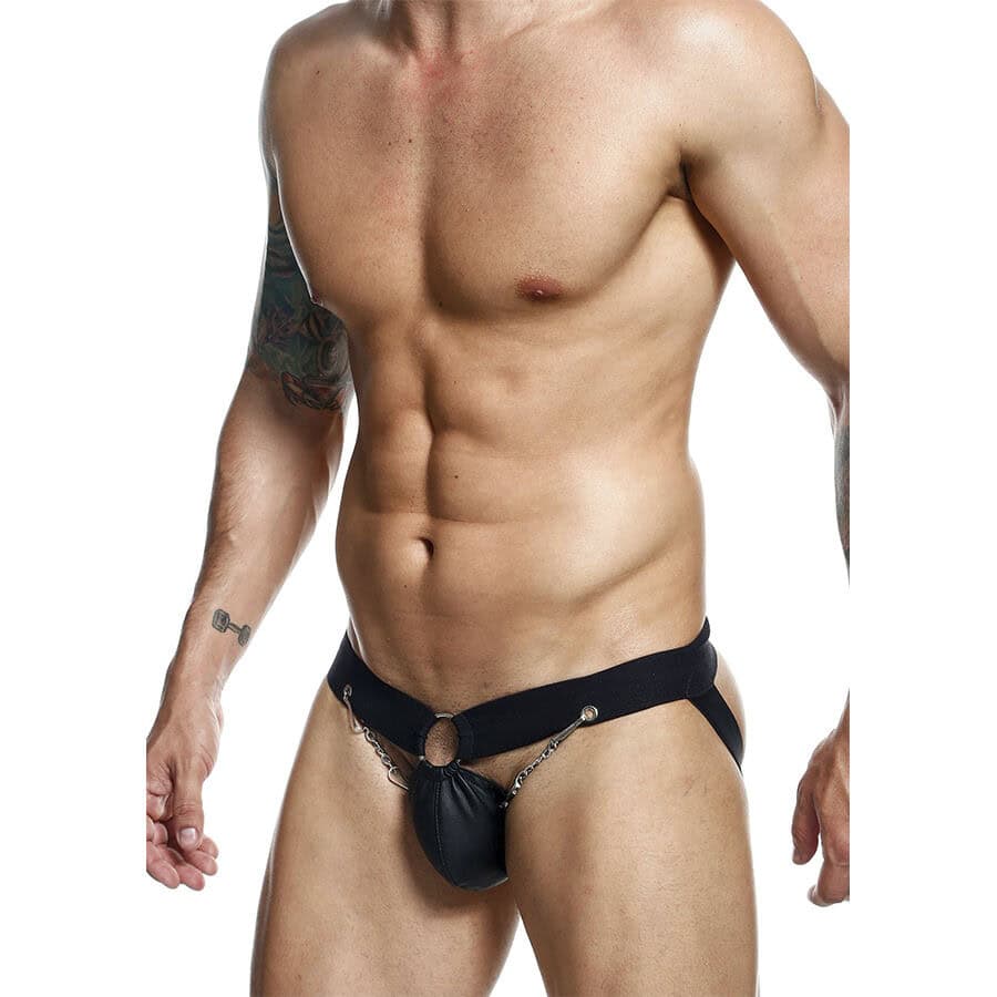 MOB - JOCKSTRAP DNGEON NOIR À CHAÎNE TAILLE UNIQUE – Image 2