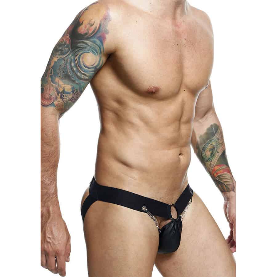 MOB - JOCKSTRAP DNGEON NOIR À CHAÎNE TAILLE UNIQUE – Image 3