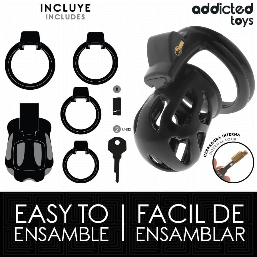 ADDICTED TOYS LOCKED - CAGE À PÉNIS SILENCIEUSE 7,5 CM – Image 4