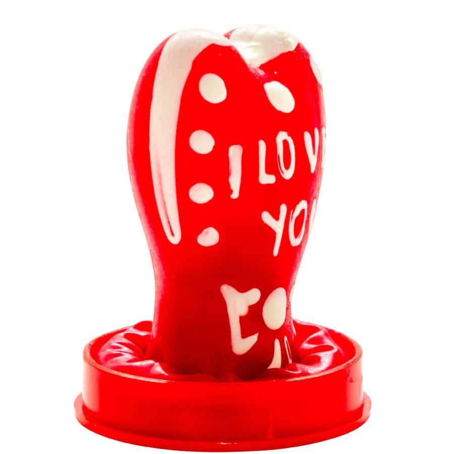 CONDOMERIE - PRÉSERVATIFS FANTAISIE PEINTS À LA MAIN EN FORME DE CŒUR - JE TAIME MODÈLE 1 – Image 4