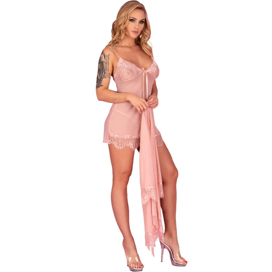 LIVCO CORSETTI FASHION - HYEONA 1710 BABYDOLL + TANGA ROSA S – Image 3