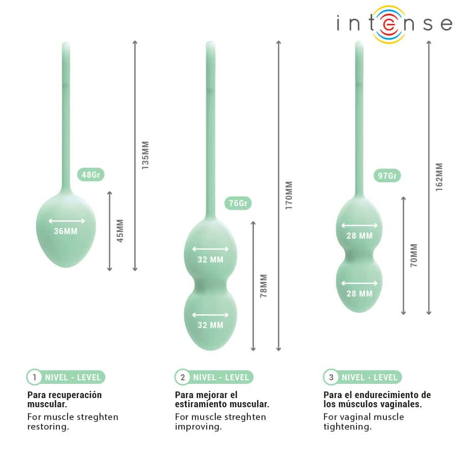 INTENSE - KIT DE BOULES DE KEGEL CHARLI VERT CLAIR – Image 5