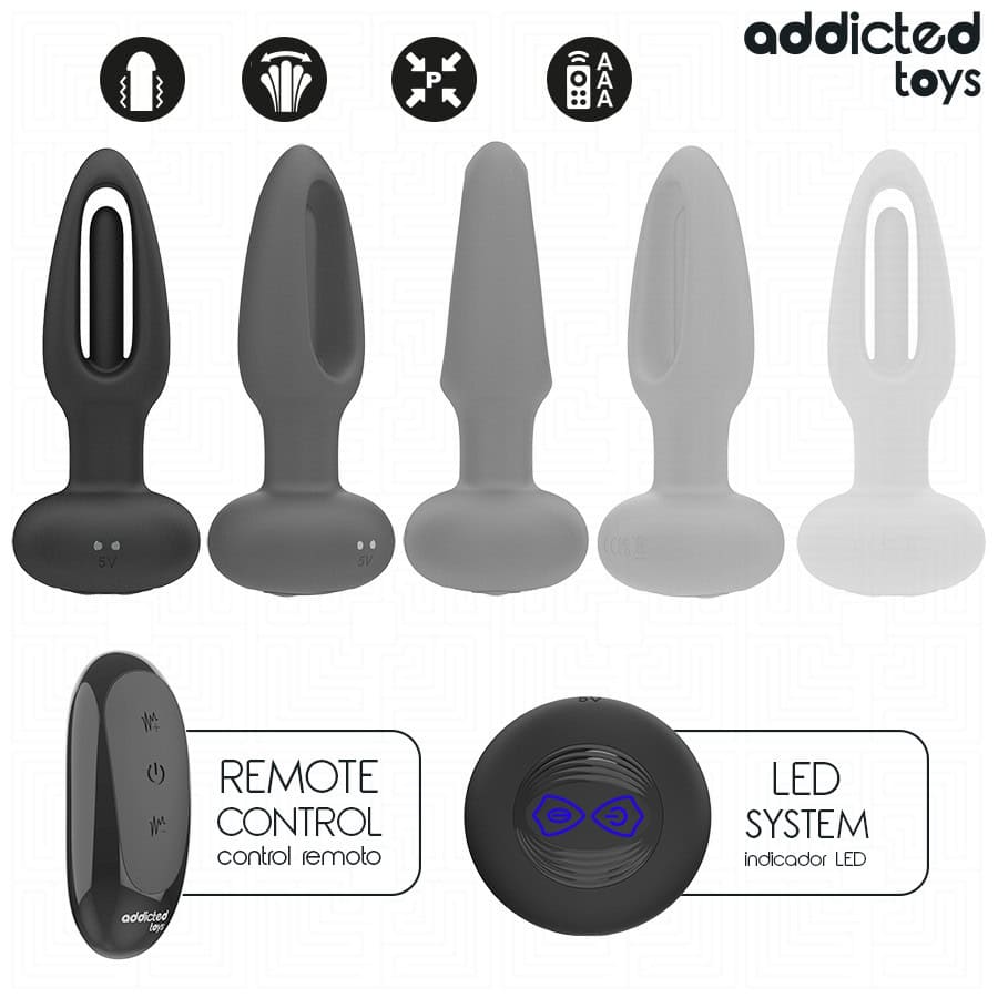 ADDICTED TOYS - PLUG ANAL AVEC LANGUE VIBRANTE ET TÉLÉCOMMANDE – Image 4