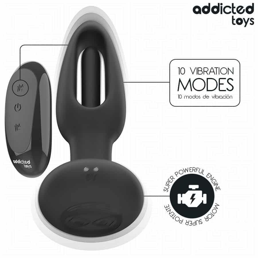 ADDICTED TOYS - PLUG ANAL AVEC LANGUE VIBRANTE ET TÉLÉCOMMANDE – Image 5