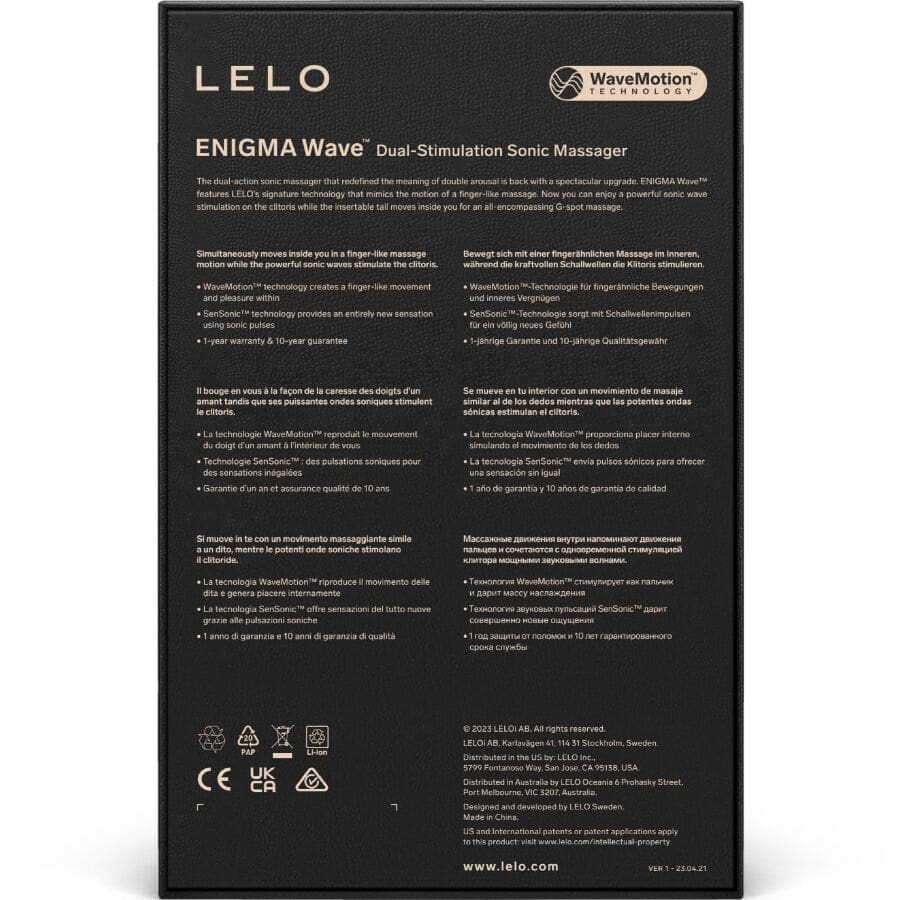 LELO - ENIGMA WAVE VIBRATION TRIPLE MASSAGER NOIR – Image 5