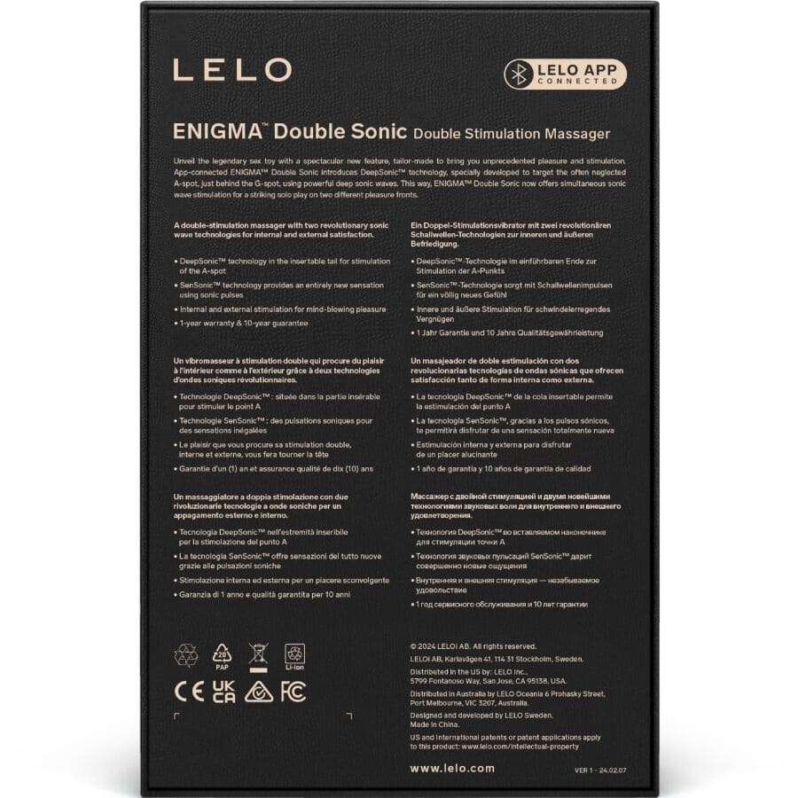 LELO - ENIGMA DOUBLE VIBRATEUR SONIQUE POINT G CYBER VIOLET – Image 5