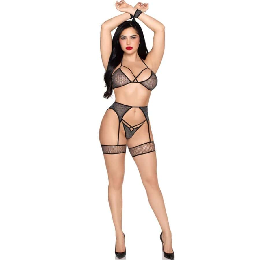 LEG AVENUE - SET TOP + TANGA + LIGUERO + ESP – Image 4