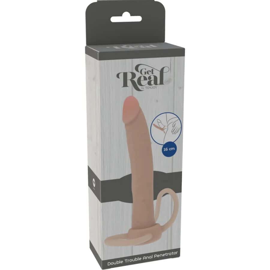 GET REAL - PÉNÉTRATEUR ANAL EN SILICONE DOUBLE TROUBLE 16 CM – Image 4