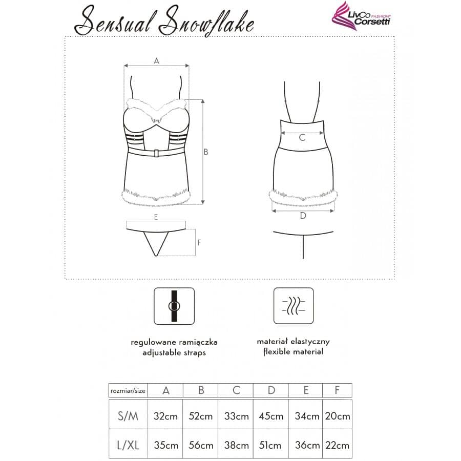 LIVCO CORSETTI FASHION - SENSUAL SNOWFLAKE LC 90603 CAMISA + TANGA + DIADEMA NAVIDEÑA S/M – Image 5