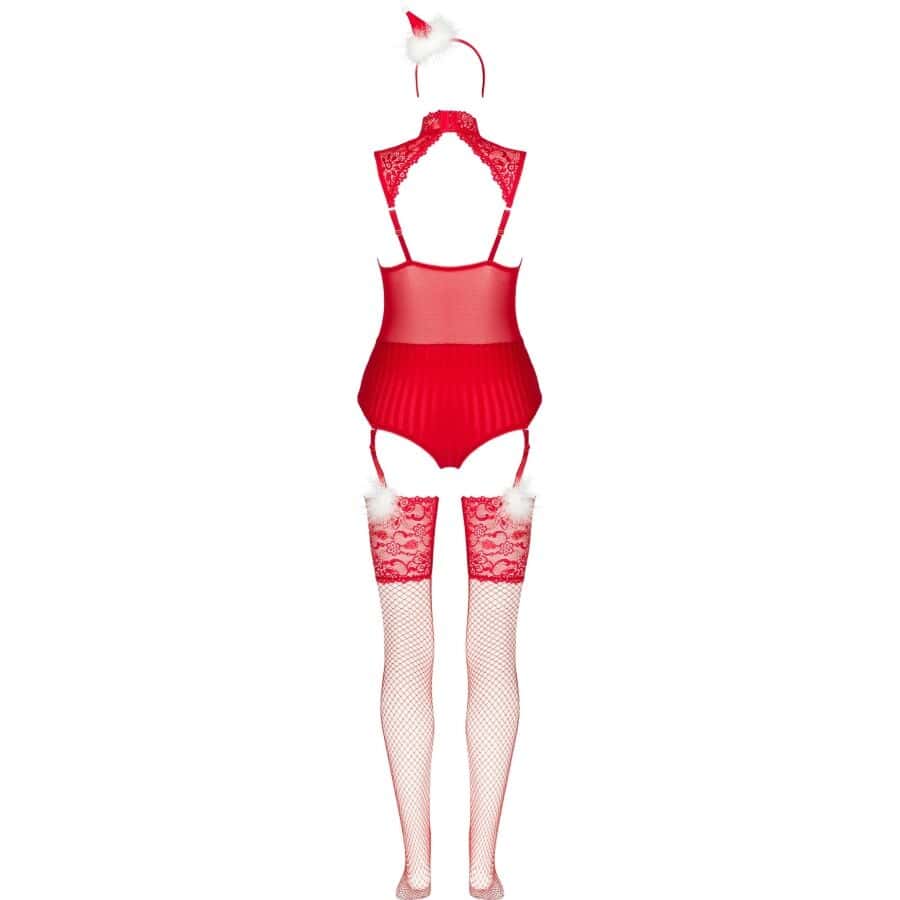LIVCO CORSETTI FASHION - LIMPID SNOWFLAKES LC 90604 BODY + MEDIAS + DIADEMA NAVIDEÑA S/M – Image 4