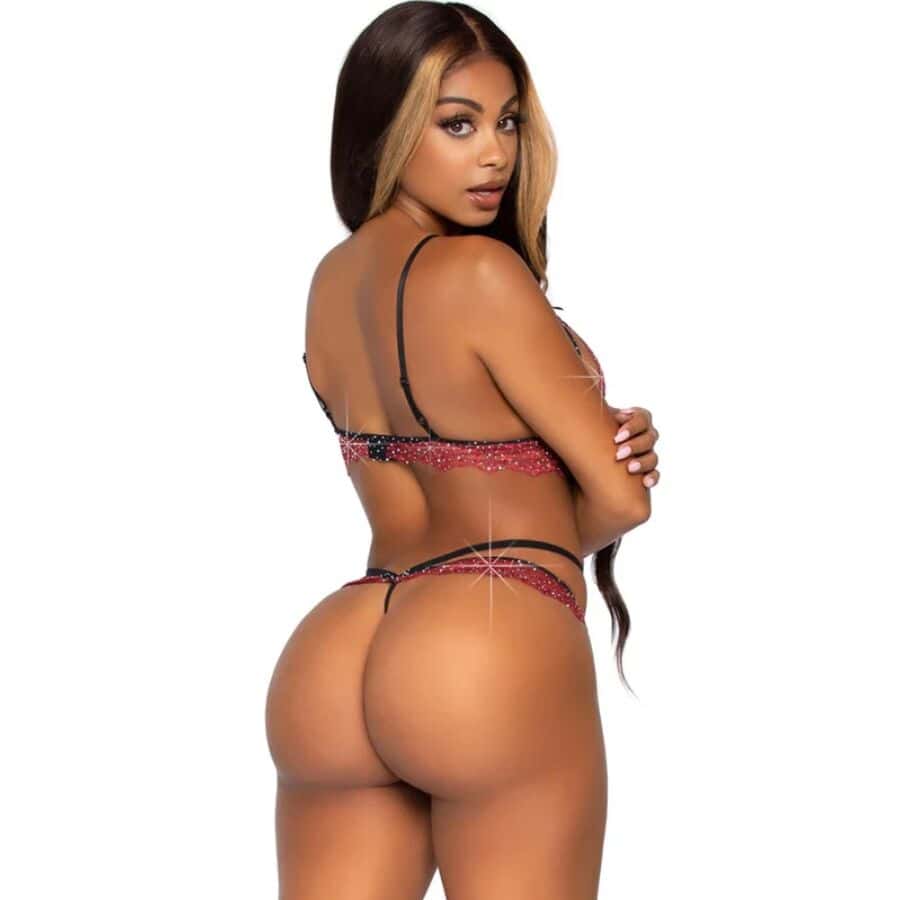 LEG AVENUE - SET SUJETADOR + TANGA BURDEOS – Image 3