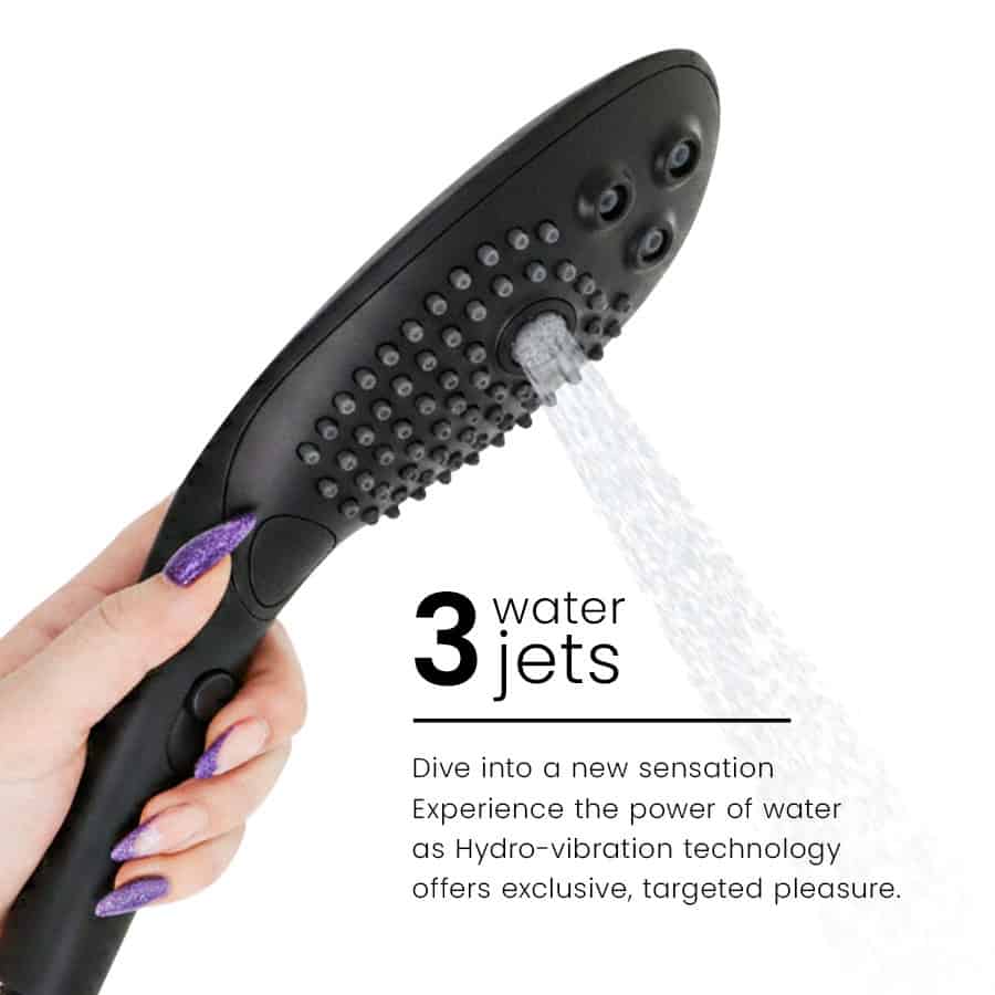 WOMANIZER - POMMEAU DE DOUCHE STIMULANT CLITORIAL WAVE NOIR – Image 5