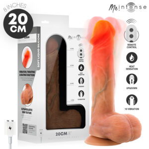 MR INTENSE - LOGAN VIBRATEUR GODEMICHET EN SILICONE AVEC EFFET CHAUFFANT ET TĂLĂCOMMANDE 20 CM -Ă- 4,1 CM