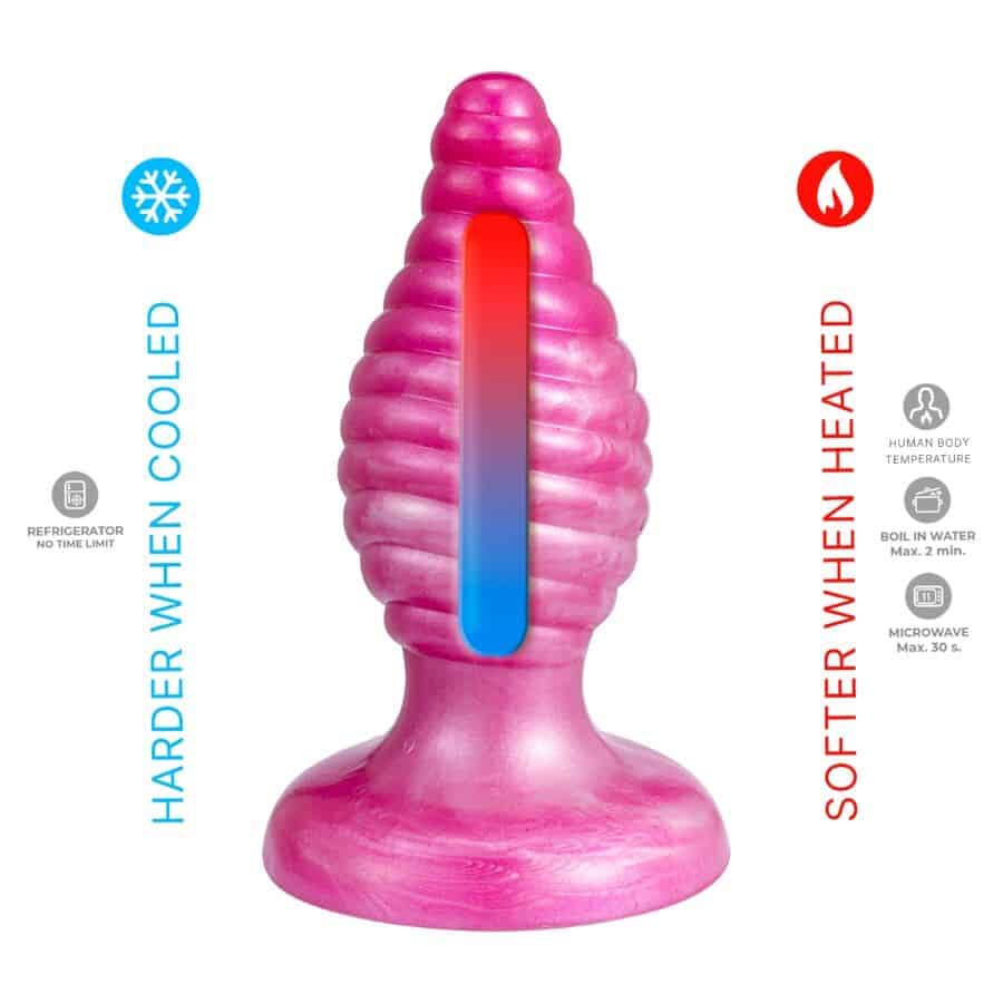 SILEXD - CHERRY PLUG ANAL FANTASY EN SILICONE LIQUIDE THERMORÉACTIF ROSE 9,2 CM – Image 5