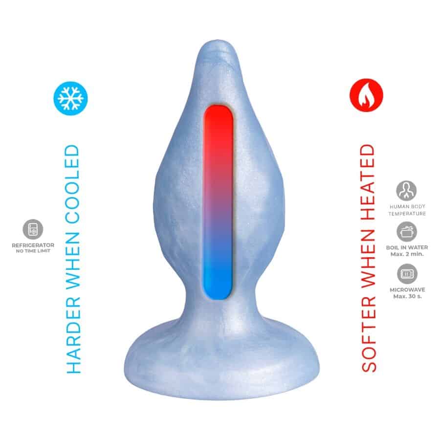 SILEXD - DIAMOND PLUG ANAL FANTASY SILICONE LIQUIDE THERMOREACTIF BLEU NACRÉ 9,2 CM – Image 5