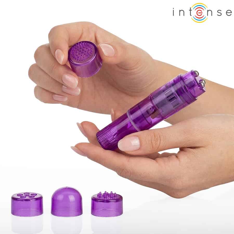 INTENSE - MINI MASSEUR KURT AVEC 4 TÊTES INTERCHANGEABLES VIOLETTE – Image 2