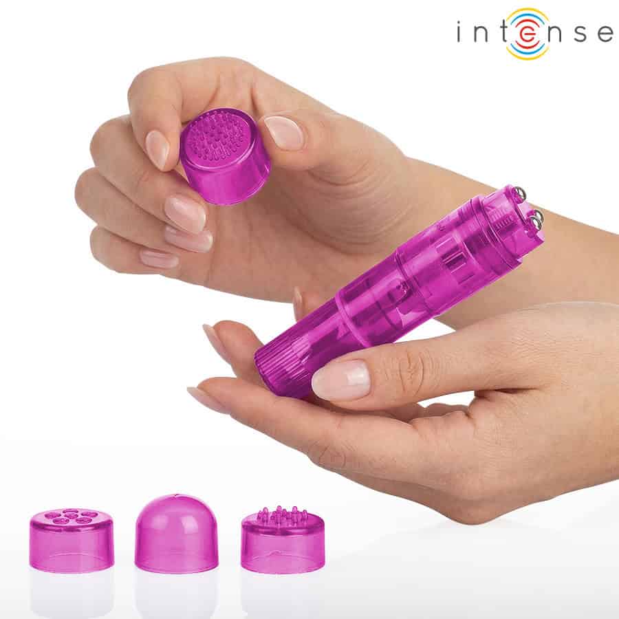 INTENSE - MINI MASSEUR KURT AVEC 4 TÊTES INTERCHANGEABLES ROSE – Image 2
