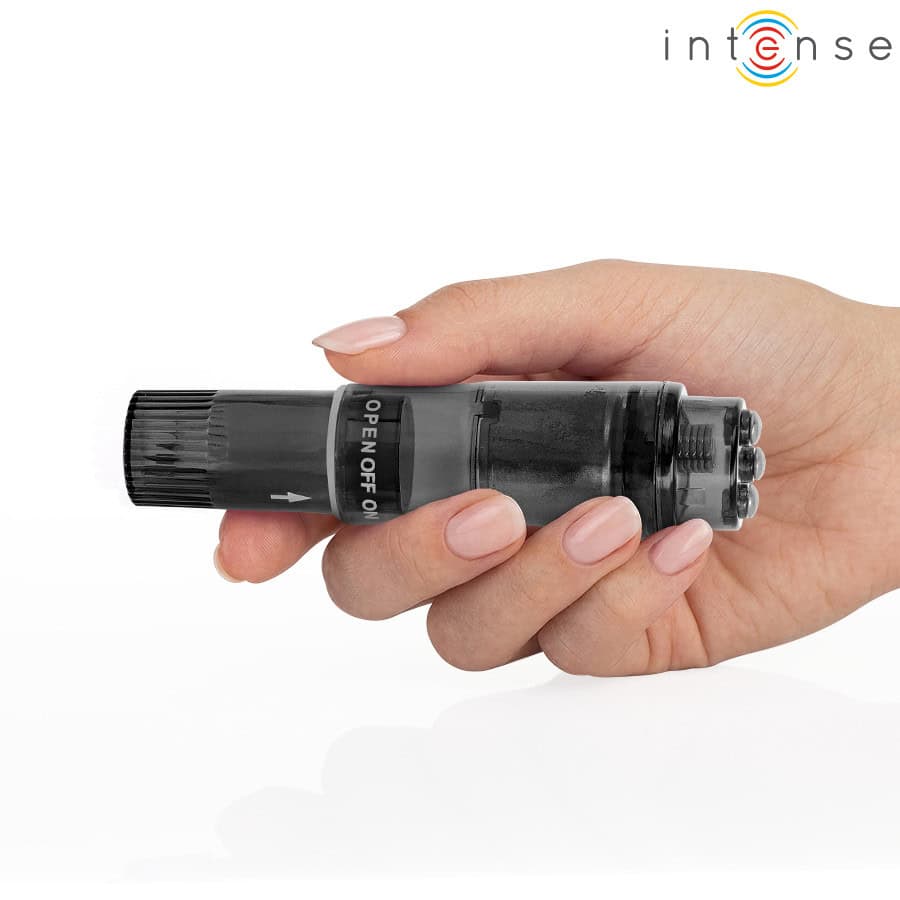 INTENSE - MINI MASSEUR KURT AVEC 4 TÊTES INTERCHANGEABLES NOIR – Image 4