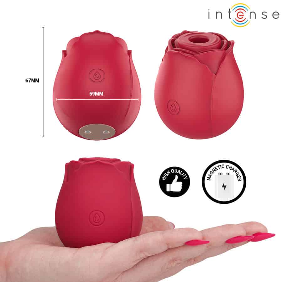 INTENSE - CAMELLIA SUCCION CLITORIALE ROSE PAR WAVES BORDEAUX – Image 3