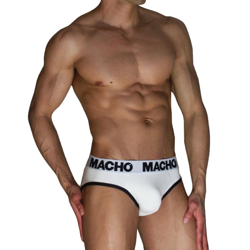 MACHO - MCH006 SLIP CLÁSICO BLANCO + NEGRO S