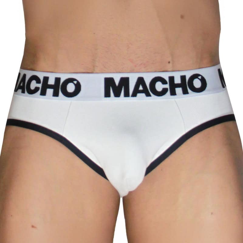 MACHO - MCH006 SLIP CLÁSICO BLANCO + NEGRO S – Image 2