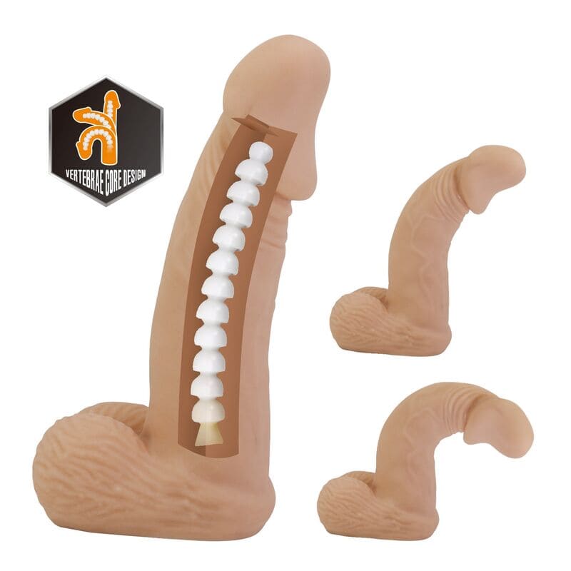 PRETTY LOVE - HARNAIS ZANE AVEC GODEMICHET FLEXIBLE 17 CM Ø 4,3 CM NATUREL – Image 5