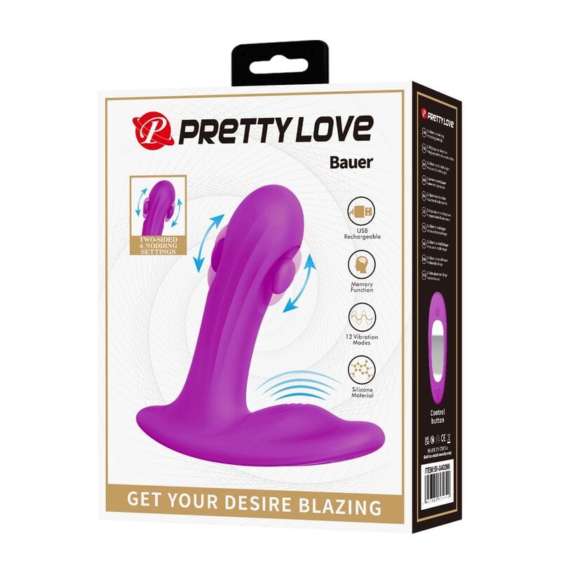 PRETTY LOVE - BAUER MASSEUR DE PROSTATE RECHARGEABLE 12 MODES VIOLET – Image 2