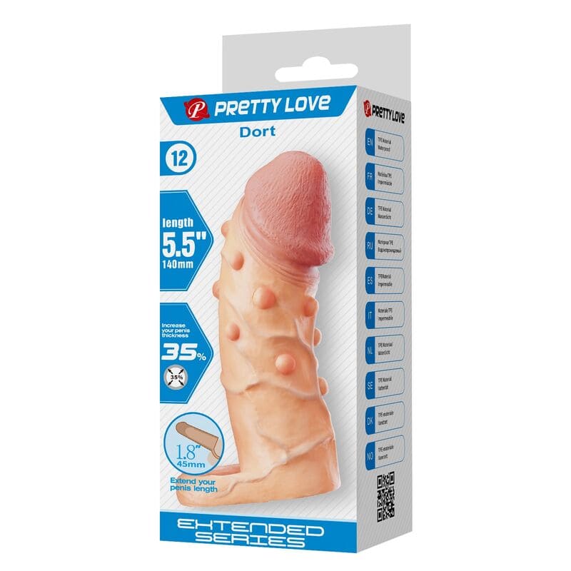 PRETTY LOVE - MANCHON D'EXTENSION PÉNIENNE DORT 14 CM Ø 4 CM NATUREL – Image 3