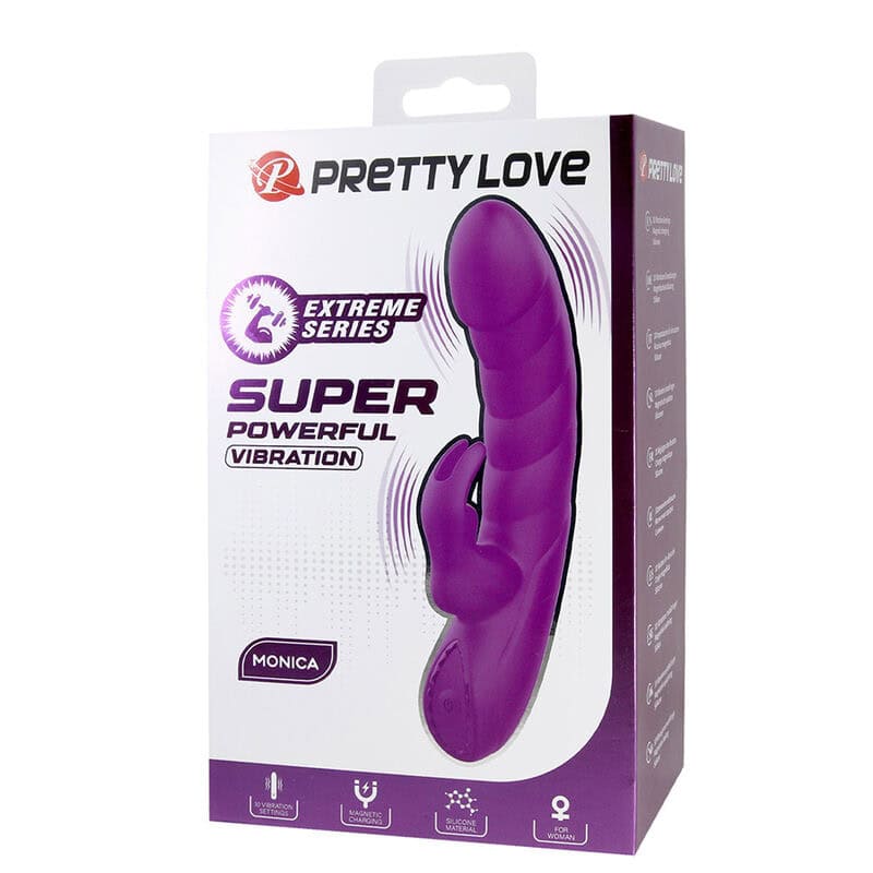 PRETTY LOVE - MONICA VIBRATEUR RECHARGEABLE À DOUBLE STIMULATION POINT G ET CLITORIAL VIOLET – Image 2
