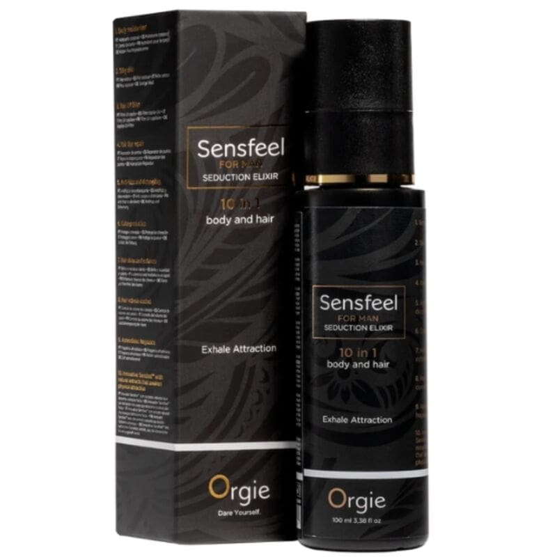 ORGIE - SENSFEEL POUR HOMME ÉLIXIR DE SÉDUCTION 10 EN 1 CORPS ET CHEVEUX 100 ML – Image 4
