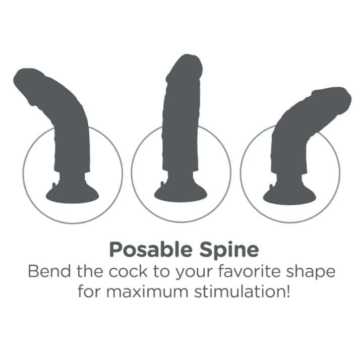 KING COCK - GODE VIBRANT AVEC TESTICULES 20.3 CM NATUREL – Image 5