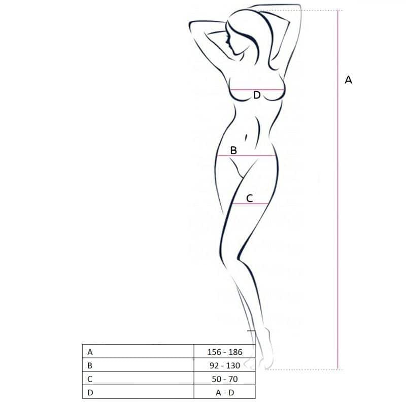 PASSION - FEMME BS056 BODYSTOCKING ROUGE TAILLE UNIQUE – Image 2